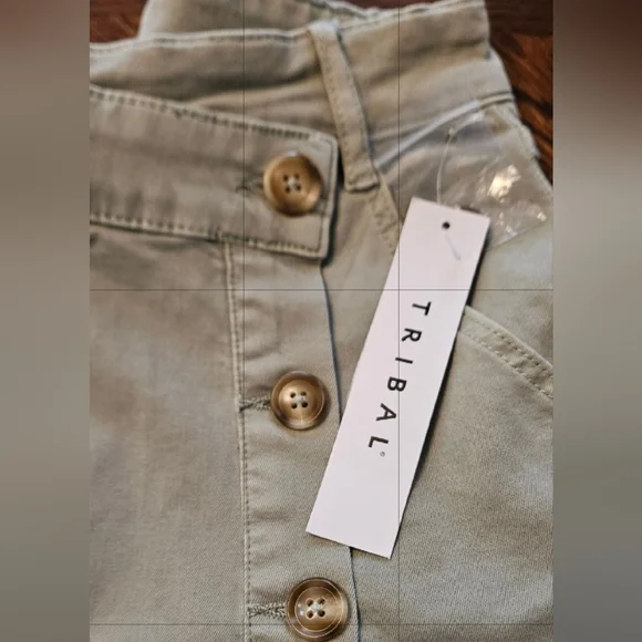 NEW/TAGS~Cute, Comfortable and Casual TRIBAL Denim Khaki Skort - Picture 7 of 7